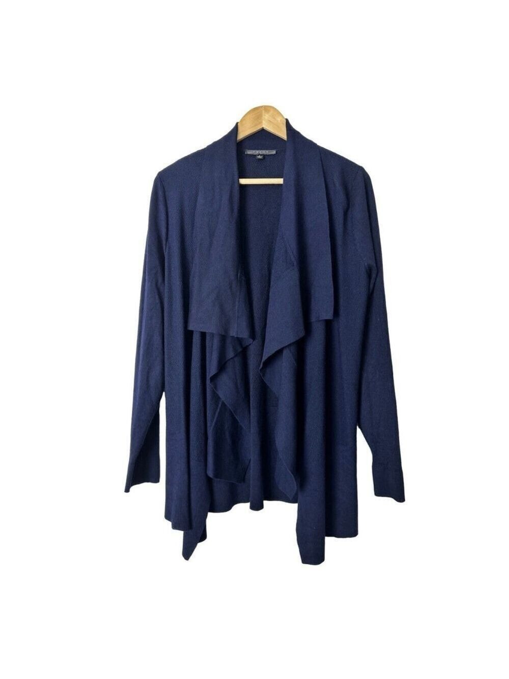 Cyprus Open Waterfall Knit Cardigan Sweater Large Women’s Blue Work Boho Career